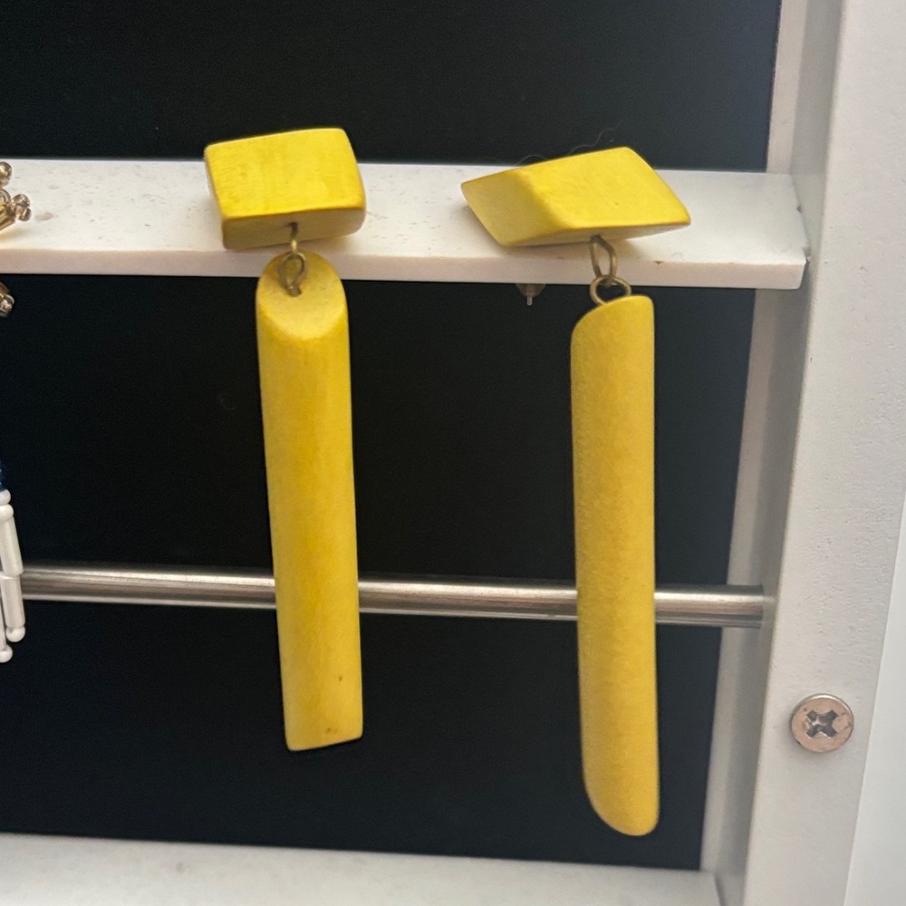 Bold Yellow Geometric Earrings